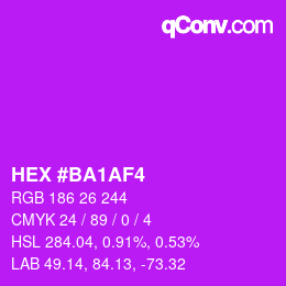 Color code: HEX #BA1AF4 | qconv.com