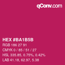 Color code: HEX #BA1B5B | qconv.com