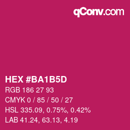 Color code: HEX #BA1B5D | qconv.com