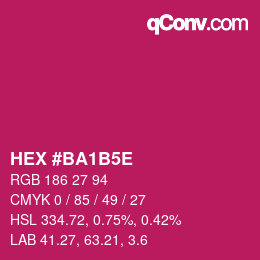 Código de color: HEX #BA1B5E | qconv.com