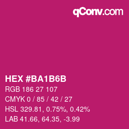 Color code: HEX #BA1B6B | qconv.com