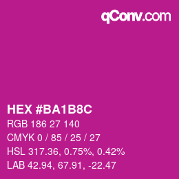 Color code: HEX #BA1B8C | qconv.com