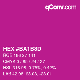 Color code: HEX #BA1B8D | qconv.com