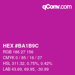 Color code: HEX #BA1B9C | qconv.com