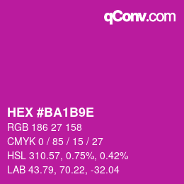 Color code: HEX #BA1B9E | qconv.com