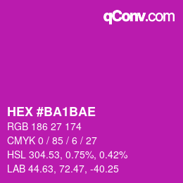 Color code: HEX #BA1BAE | qconv.com
