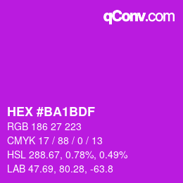 Color code: HEX #BA1BDF | qconv.com