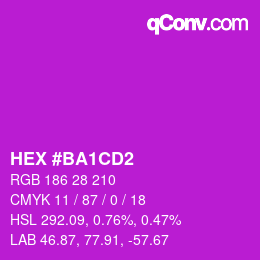 Color code: HEX #BA1CD2 | qconv.com