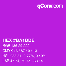 Color code: HEX #BA1DDE | qconv.com