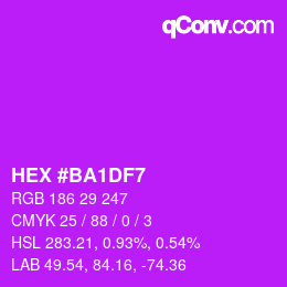 Color code: HEX #BA1DF7 | qconv.com