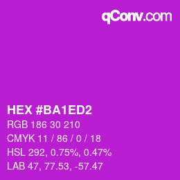 颜色代码: HEX #BA1ED2 | qconv.com