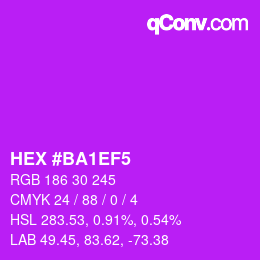 Color code: HEX #BA1EF5 | qconv.com