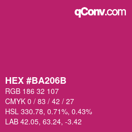 Color code: HEX #BA206B | qconv.com