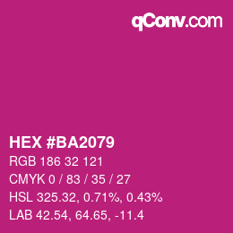 Color code: HEX #BA2079 | qconv.com