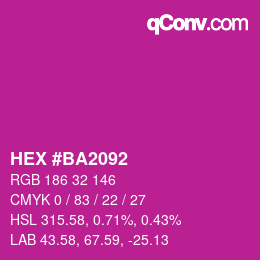 Color code: HEX #BA2092 | qconv.com