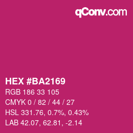 Color code: HEX #BA2169 | qconv.com