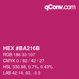 Color code: HEX #BA216B | qconv.com