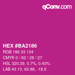 Color code: HEX #BA2186 | qconv.com