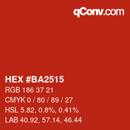 Color code: HEX #BA2515 | qconv.com