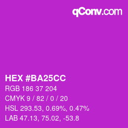 Color code: HEX #BA25CC | qconv.com