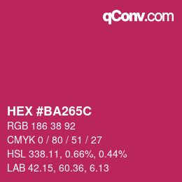 Color code: HEX #BA265C | qconv.com