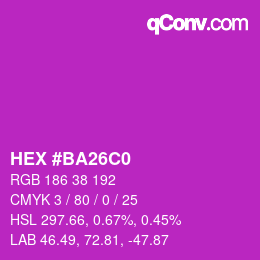 Color code: HEX #BA26C0 | qconv.com