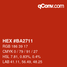 Color code: HEX #BA2711 | qconv.com