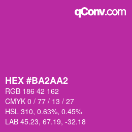 Color code: HEX #BA2AA2 | qconv.com