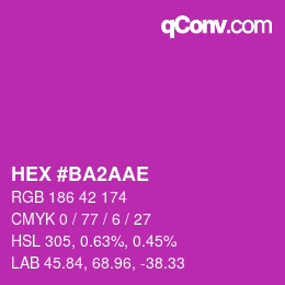 Color code: HEX #BA2AAE | qconv.com