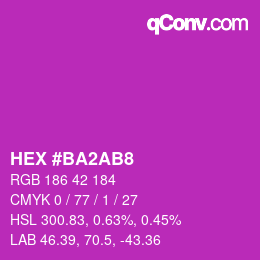 カラーコード: HEX #BA2AB8 | qconv.com