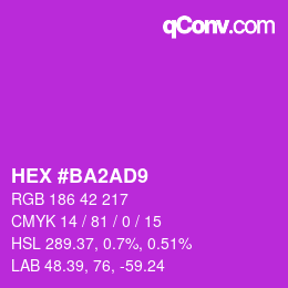 Color code: HEX #BA2AD9 | qconv.com