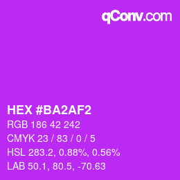 Color code: HEX #BA2AF2 | qconv.com