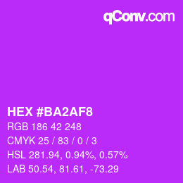 Color code: HEX #BA2AF8 | qconv.com