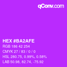 Color code: HEX #BA2AFE | qconv.com