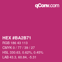 Color code: HEX #BA2B71 | qconv.com