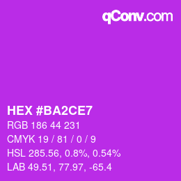 Color code: HEX #BA2CE7 | qconv.com