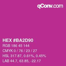カラーコード: HEX #BA2D90 | qconv.com