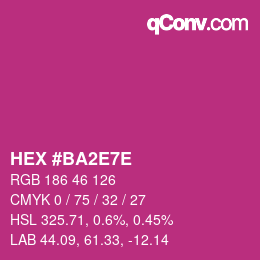 Color code: HEX #BA2E7E | qconv.com