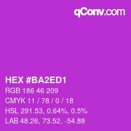Color code: HEX #BA2ED1 | qconv.com