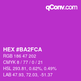 Color code: HEX #BA2FCA | qconv.com