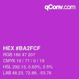 Color code: HEX #BA2FCF | qconv.com