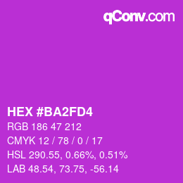 Color code: HEX #BA2FD4 | qconv.com