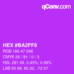 Color code: HEX #BA2FF8 | qconv.com