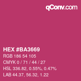 カラーコード: HEX #BA3669 | qconv.com