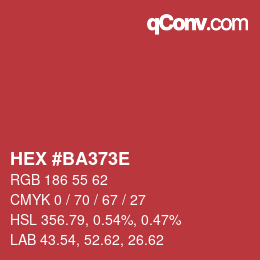 Color code: HEX #BA373E | qconv.com