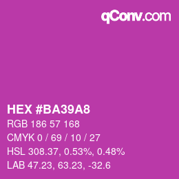 カラーコード: HEX #BA39A8 | qconv.com