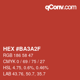 Color code: HEX #BA3A2F | qconv.com
