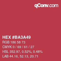 Color code: HEX #BA3A49 | qconv.com