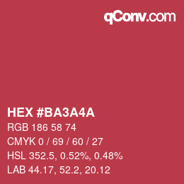 Color code: HEX #BA3A4A | qconv.com