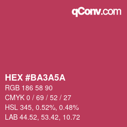 Color code: HEX #BA3A5A | qconv.com